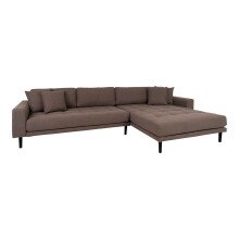 Ecksofa >Lido< in Braun, Stoff - 290x76x92cm (BxHxT)