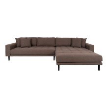 Ecksofa >Lido< in Braun, Stoff - 290x76x92cm (BxHxT)