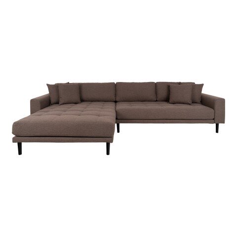 Ecksofa >Lido< in Braun, Stoff - 290x76x92cm (BxHxT)