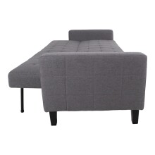 Schlafsofa >Milton< in Dunkelgrau, Stoff - 109x81x204cm (BxHxT)