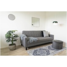 Schlafsofa >Milton< in Dunkelgrau, Stoff - 109x81x204cm (BxHxT)