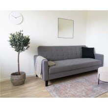 Schlafsofa >Milton< in Dunkelgrau, Stoff - 109x81x204cm (BxHxT)