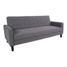 Schlafsofa >Milton< in Dunkelgrau, Stoff - 109x81x204cm (BxHxT)