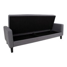 Schlafsofa >Milton< in Dunkelgrau, Stoff - 109x81x204cm (BxHxT)