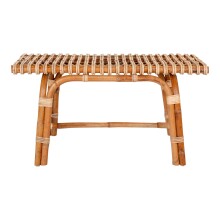 Sitzbank >Aveiro< in Braun, Rattan - 90x46x48cm...