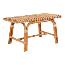 Sitzbank >Aveiro< in Braun, Rattan - 90x46x48cm...