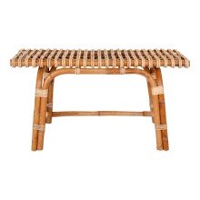 Sitzbank >Aveiro< in Braun, Rattan - 90x46x48cm...