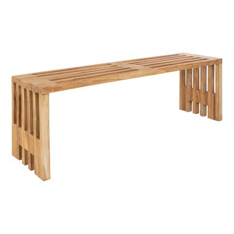 Sitzbank >Benidorm< in Braun, Teak - 140x48x35cm (BxHxT)
