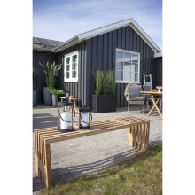 Sitzbank >Benidorm< in Braun, Teak - 140x48x35cm (BxHxT)