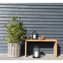 Sitzbank >Benidorm< in Braun, Teak - 90x49x30cm (BxHxT)