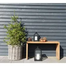 Sitzbank >Benidorm< in Braun, Teak - 90x49x30cm...