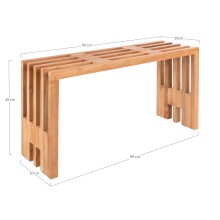 Sitzbank >Benidorm< in Braun, Teak - 90x49x30cm (BxHxT)
