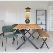 Sitzbank >Toulon< in Braun, Eiche-Massiv - 32x46x180cm (BxHxT)