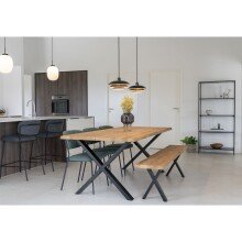 Sitzbank >Toulon< in Braun, Eiche-Massiv - 32x46x180cm (BxHxT)
