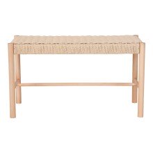 Sitzbank >Abano< in Beige, Massivholz - 80x45x35cm (BxHxT)