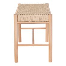 Sitzbank >Abano< in Beige, Massivholz - 80x45x35cm (BxHxT)