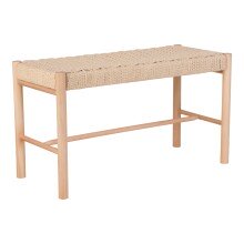 Sitzbank >Abano< in Beige, Massivholz - 80x45x35cm...