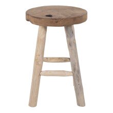 Hocker >Badia< in Hellbraun, Teak - 30x45x30cm (BxHxT)