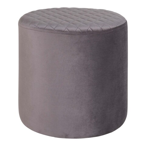 Pouf >Ejby< in Grau, Velour - 34x36x34cm (BxHxT)