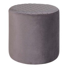 Pouf >Ejby< in Grau, Velour - 34x36x34cm (BxHxT)
