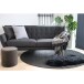 Pouf >Ejby< in Grau, Velour - 34x36x34cm (BxHxT)