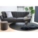 Pouf >Ejby< in Grau, Velour - 34x36x34cm (BxHxT)