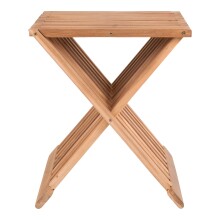 Hocker >Erto< in Braun, Teak - 40x45x35cm (BxHxT)
