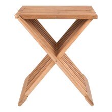 Hocker >Erto< in Braun, Teak - 40x45x35cm (BxHxT)