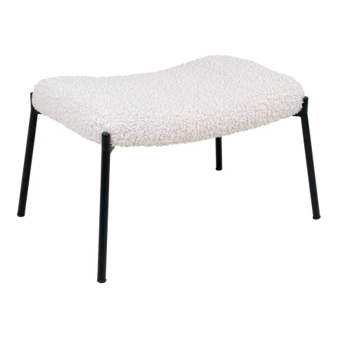 Fußhocker >Glasgow< in Weiss, Stoff - 61x36x41cm (BxHxT)