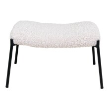 Fußhocker >Glasgow< in Weiss, Stoff - 61x36x41cm (BxHxT)