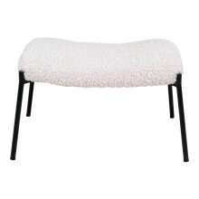 Fußhocker >Glasgow< in Weiss, Stoff - 61x36x41cm (BxHxT)