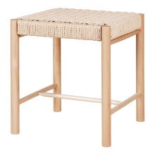 Hocker >Abano< in Natur, Massivholz - 42x46,5x42cm (BxHxT)