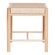 Hocker >Abano< in Natur, Massivholz - 42x46,5x42cm (BxHxT)