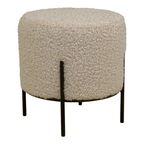 Pouf >Alford< in Grau braun, Stoff - 35,5x37x35,5cm (BxHxT)