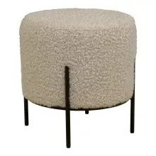 Pouf >Alford< in Grau braun, Stoff - 35,5x37x35,5cm...