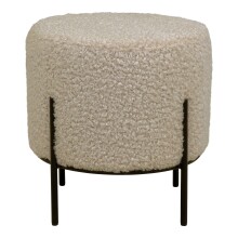 Pouf >Alford< in Grau braun, Stoff - 35,5x37x35,5cm (BxHxT)