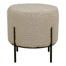 Pouf >Alford< in Grau braun, Stoff - 35,5x37x35,5cm...
