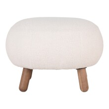 Fußhocker >Savona< in Weiss, Stoff - 60x37x50cm (BxHxT)