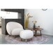 Fußhocker >Savona< in Weiss, Stoff - 60x37x50cm (BxHxT)