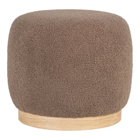 Pouf >Belfort< in Braun, Stoff - 44,5x40x44,5cm (BxHxT)