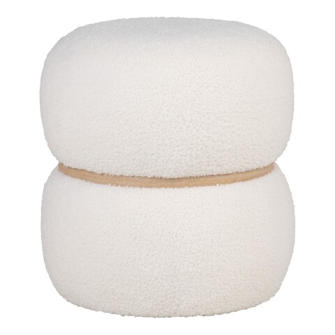 Pouf >Milford< in Weiss, Stoff - 38x41x38cm (BxHxT)