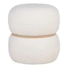 Pouf >Milford< in Weiss, Stoff - 38x41x38cm (BxHxT)