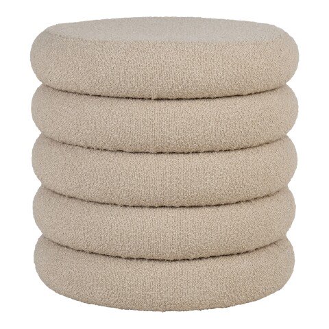 Pouf >Brooklyn< in Grau, Stoff - 44x44x44cm (BxHxT)