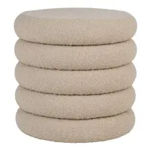 Pouf >Brooklyn< in Grau, Stoff - 44x44x44cm (BxHxT)