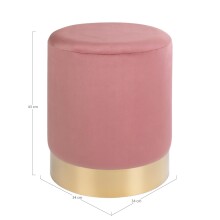 Pouf >Gamby< in Rosa, Velour - 34x43x34cm (BxHxT)