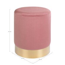 Pouf >Gamby< in Rosa, Velour - 34x43x34cm (BxHxT)