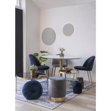 Pouf >Gamby< in Grau, Velour - 34x43x34cm (BxHxT)