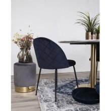 Pouf >Gamby< in Grau, Velour - 34x43x34cm (BxHxT)