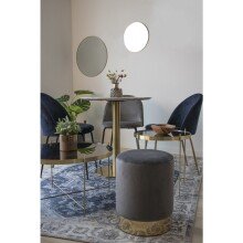 Pouf >Gamby< in Grau, Velour - 34x43x34cm (BxHxT)