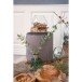 Pouf >Gamby< in Grau, Velour - 34x43x34cm (BxHxT)